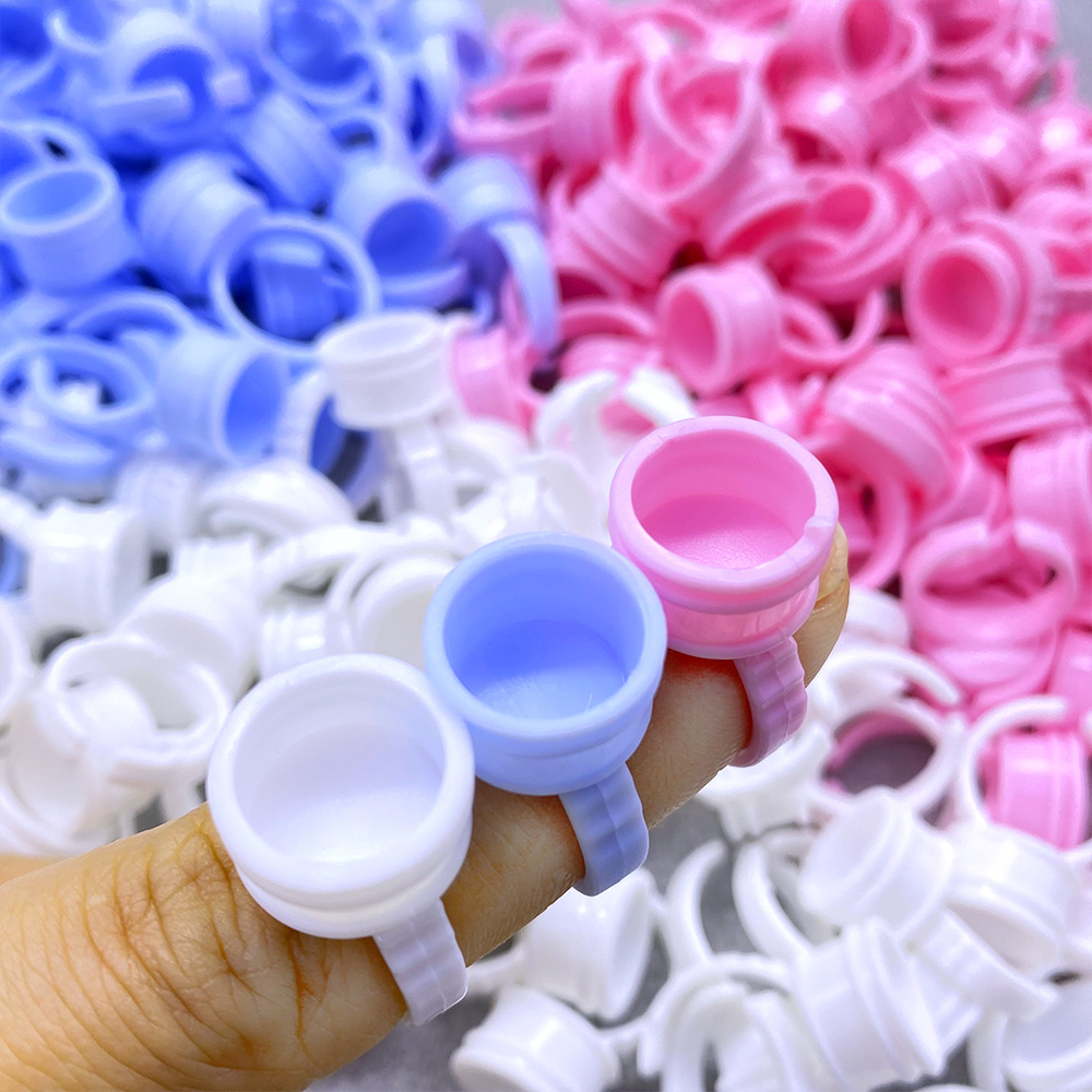 Eyelash Extension Options - 100Pcs Disposable Glue Ring Cup For