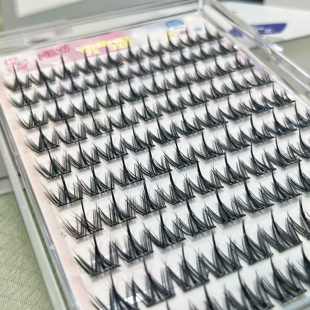 Eyelash Extension No 11 - 100/130/200 Clusters Black Self Adhesive False