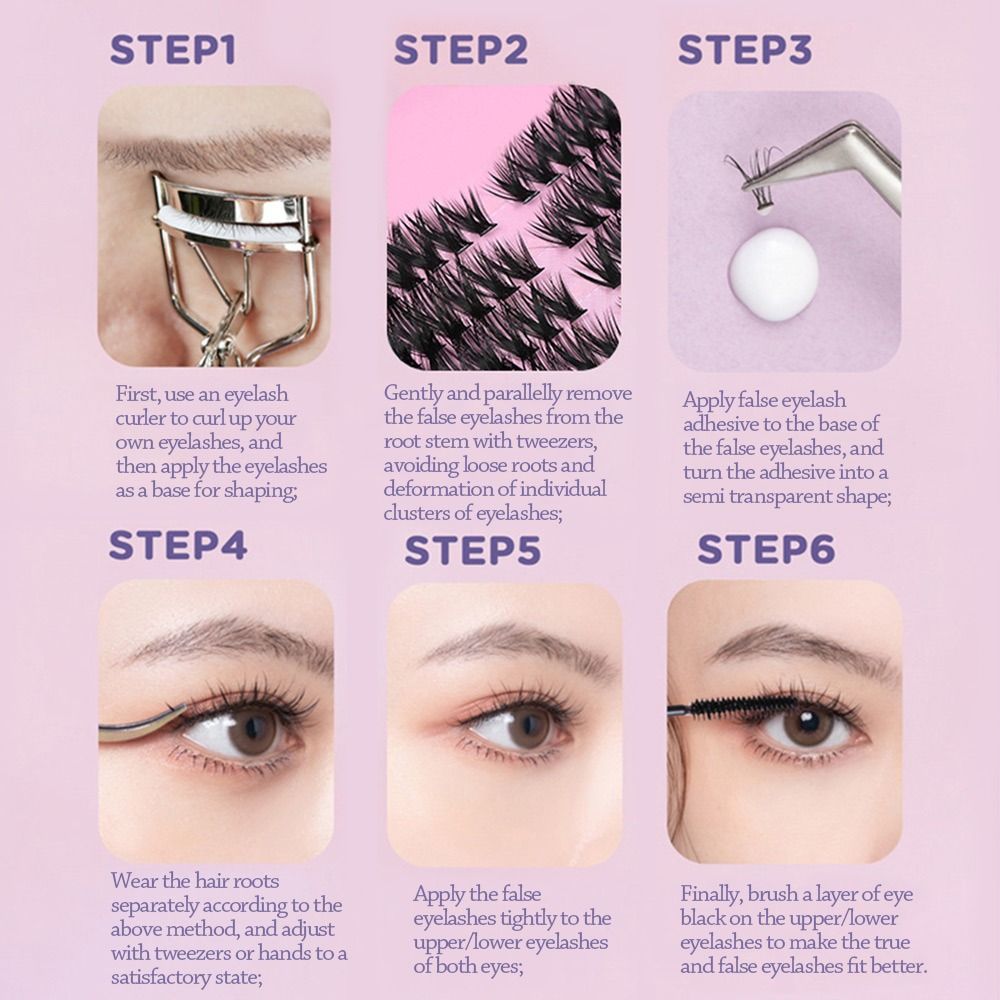 Eyelash Extension Natural Look - 12 Rows Natural Look False Eyelashes