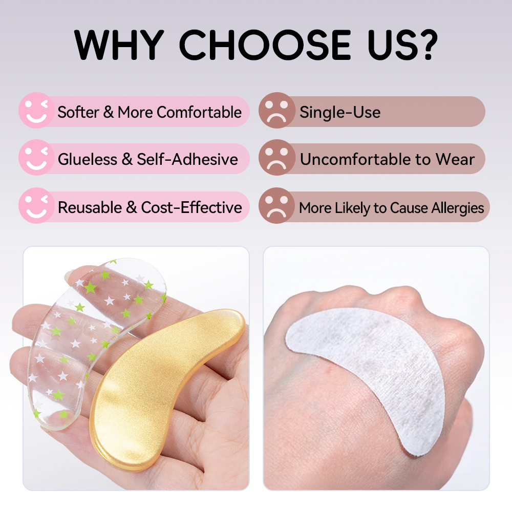 DAMMAN 1/5 Pair Silicone Eye P - Eyelash Extension Options review and price