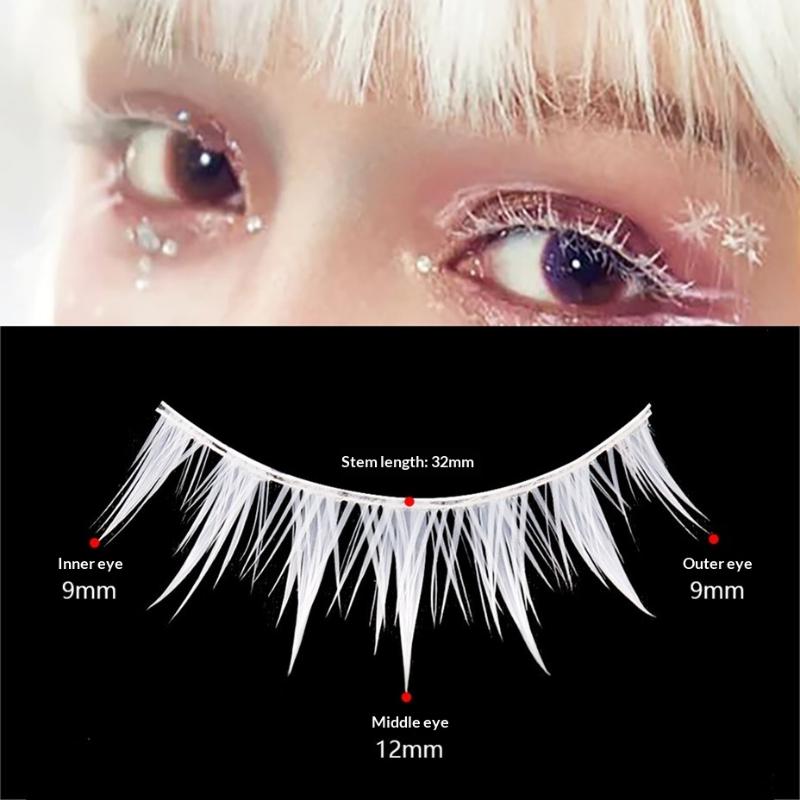 3 Pairs Cosplay White Eyelashe - Eyelash Extension Natural Look review and price