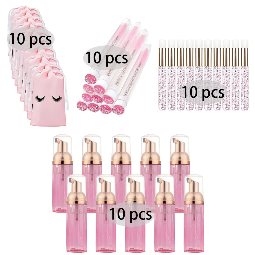 20/40PCS Suit 60ML Empty Pump  - Eyelash Extension Foam Cleanser review and price