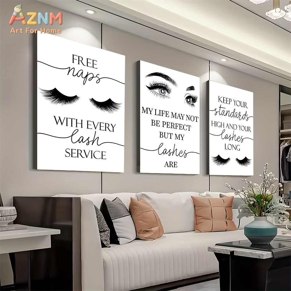 3pcs Unframed Beautiful Inspir - Eyelash Extension Quotes review and price