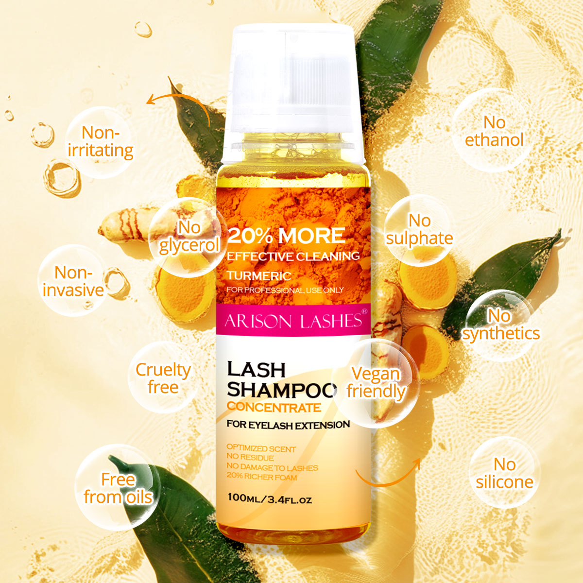 ARISON 100ml Lash Shampoo Conc - Eyelash Extension Foam Cleanser review and price